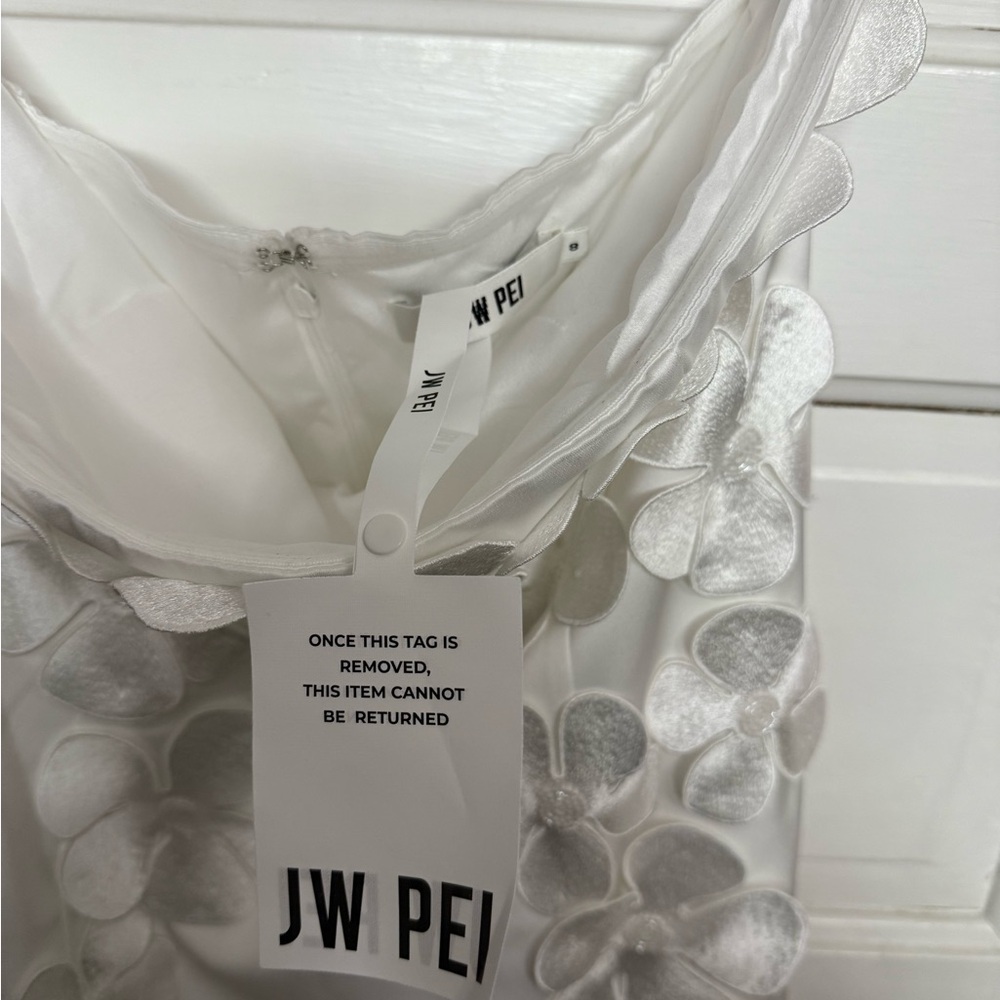 JW PEI White Strapless Dress with Elegant Silhouette - Picture 10 of 11